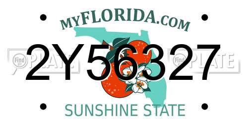 2Y56327 Florida License Plate