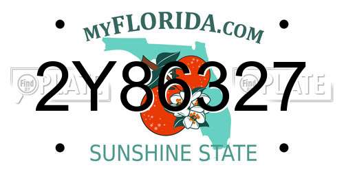 2Y86327 Florida License Plate