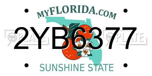 2YB6377 Florida License Plate