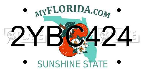 2YBC424 Florida License Plate