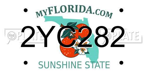 2YC282 Florida License Plate