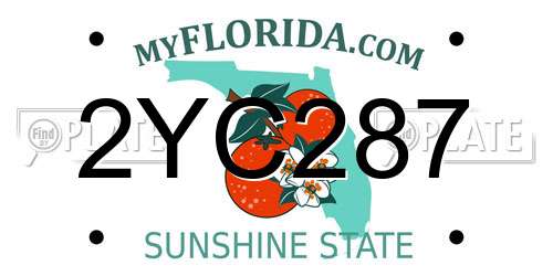 2YC287 Florida License Plate