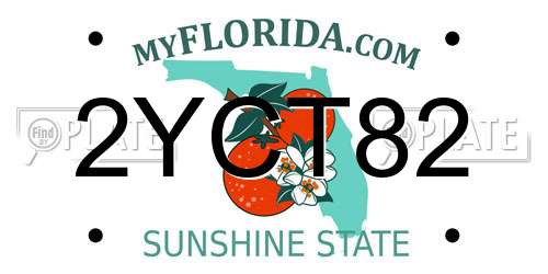 2YCT82 Florida License Plate