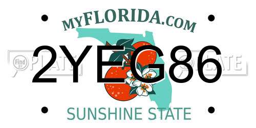 2YEG86 Florida License Plate