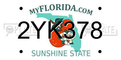 2YK378 Florida License Plate