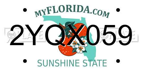 2YQX059 Florida License Plate