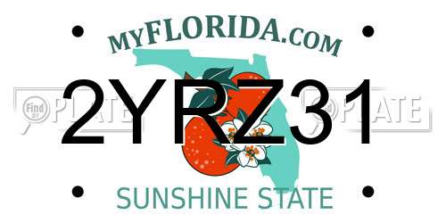 2YRZ31 Florida License Plate