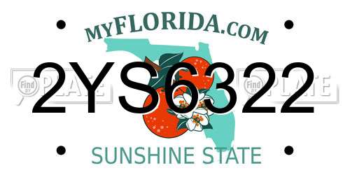 2YS6322 Florida License Plate