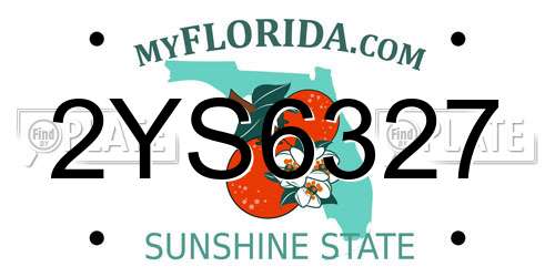 2YS6327 Florida License Plate