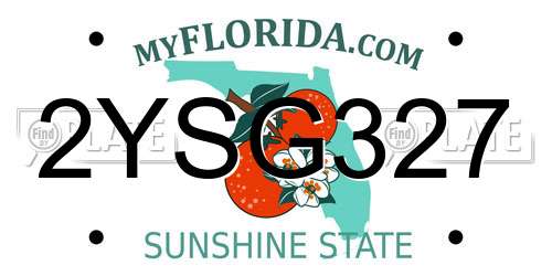 2YSG327 Florida License Plate