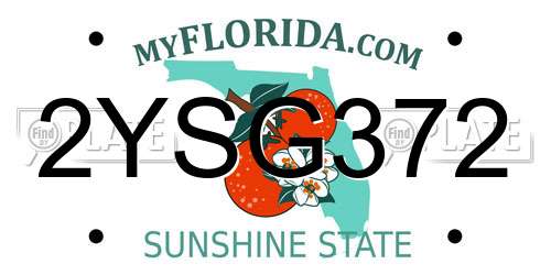 2YSG372 Florida License Plate
