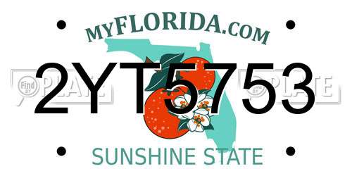 2YT5753 Florida License Plate