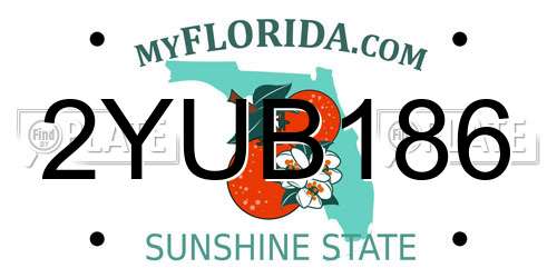 2YUB186 Florida License Plate
