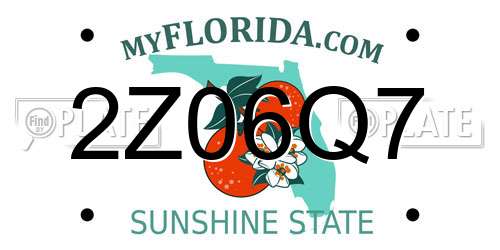 2Z06Q7 Florida License Plate