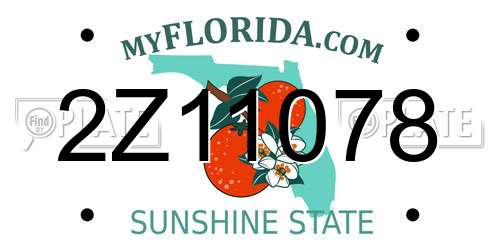 2Z11078 Florida License Plate
