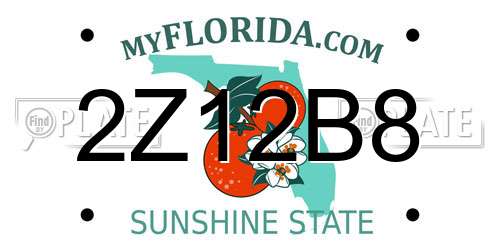 2Z12B8 Florida License Plate