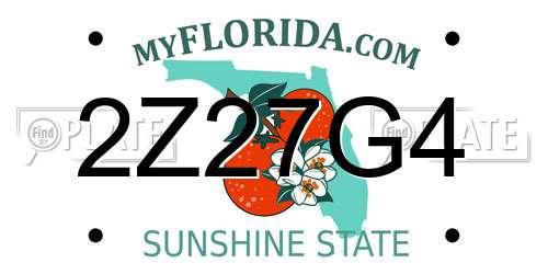 2Z27G4 Florida License Plate