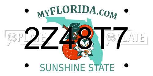 2Z48T7 Florida License Plate