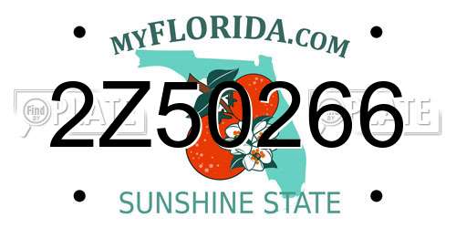 2Z50266 Florida License Plate