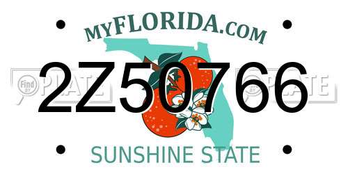 2Z50766 Florida License Plate