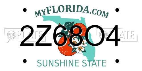 2Z68O4 Florida License Plate
