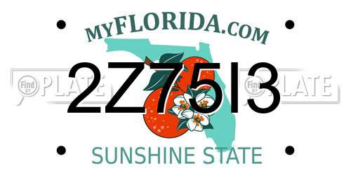 2Z75I3 Florida License Plate