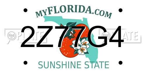 2Z77G4 Florida License Plate