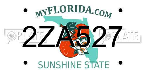 2ZA527 Florida License Plate