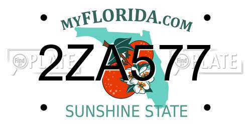 2ZA577 Florida License Plate