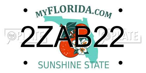 2ZAB22 Florida License Plate