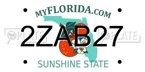 2ZAB27 Florida License Plate