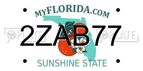2ZAB77 Florida License Plate