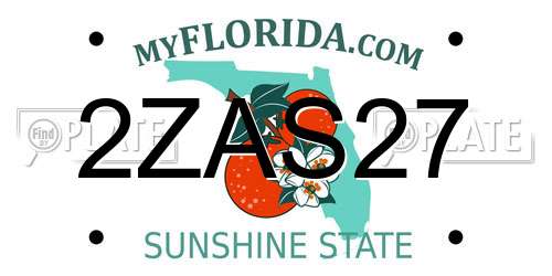 2ZAS27 Florida License Plate