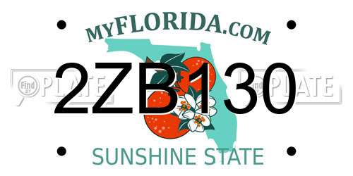 2ZB130 Florida License Plate
