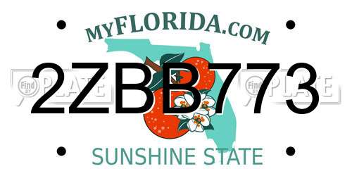 2ZBB773 Florida License Plate