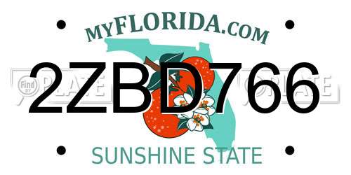 2ZBD766 Florida License Plate