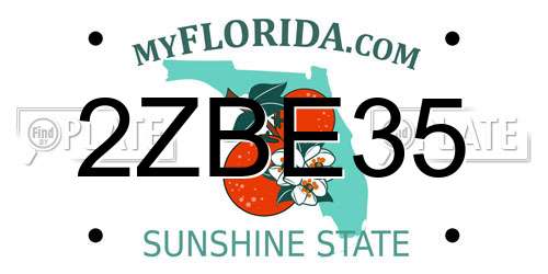 2ZBE35 Florida License Plate