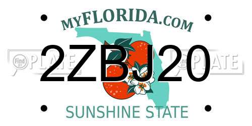 2ZBJ20 Florida License Plate