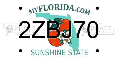2ZBJ70 Florida License Plate