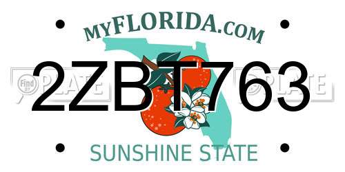 2ZBT763 Florida License Plate