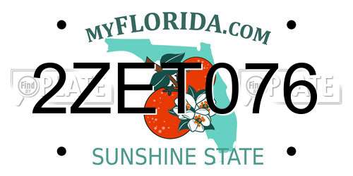 2ZET076 Florida License Plate