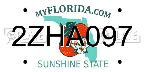 2ZHA097 Florida License Plate