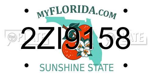 2ZI9158 Florida License Plate