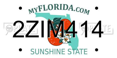 2ZIM414 Florida License Plate