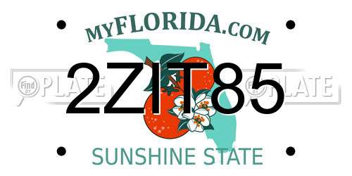 2ZIT85 Florida License Plate