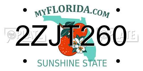 2ZJT260 Florida License Plate