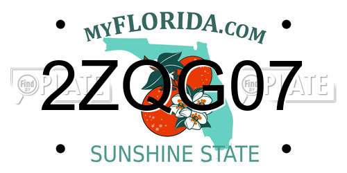 2ZQG07 Florida License Plate