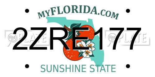 2ZRE177 Florida License Plate