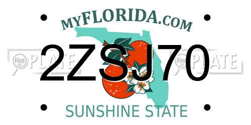 2ZSJ70 Florida License Plate