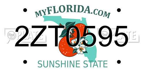 2ZT0595 Florida License Plate